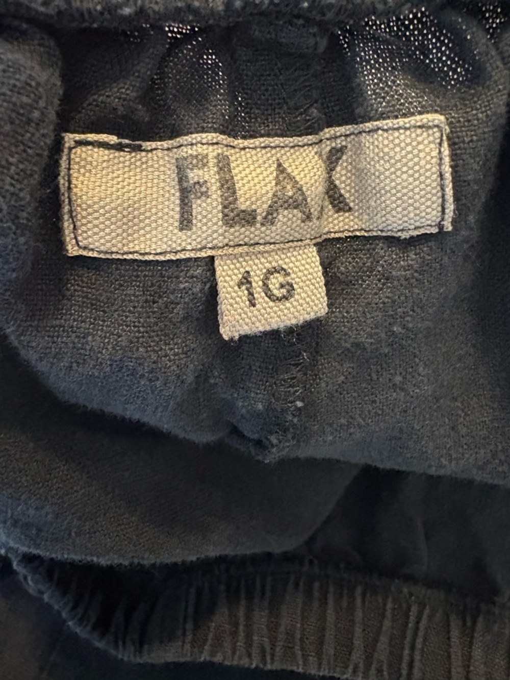 FLAX Two Piece Set 100% Linen Short Sleeve Top 1G & Pull-On Pant 1G Black XL - Picture 8 of 9